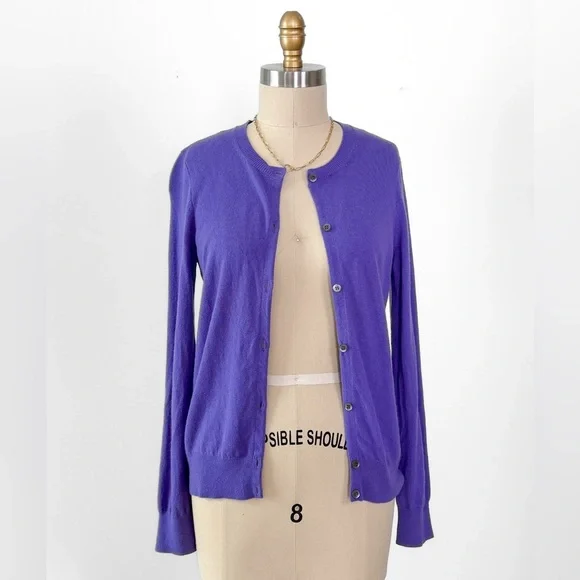 TSE Classic Cashmere Purple Cardigan Preppy Womens Knit - Picture 1 of 9